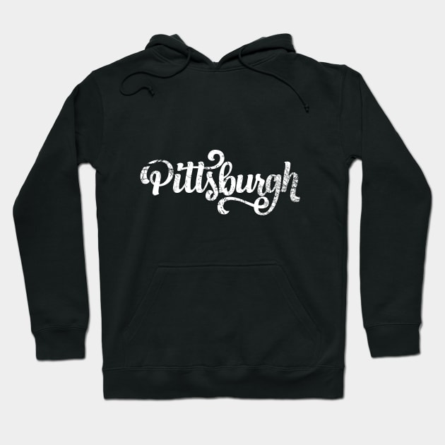 Pittsburgh Distressed Script Hoodie by polliadesign